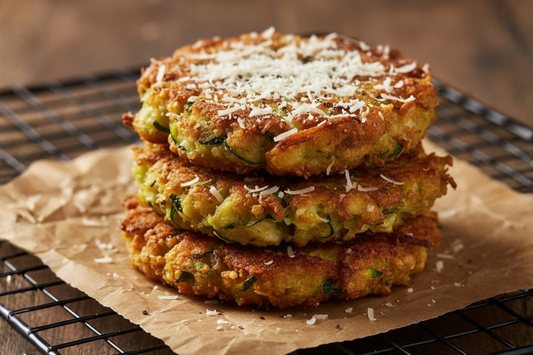 Crispy Zucchini Fritters with Truffle Parmesan