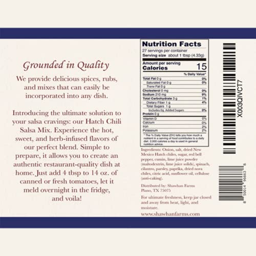 Hatch Chile Salsa Dry Starter Mix