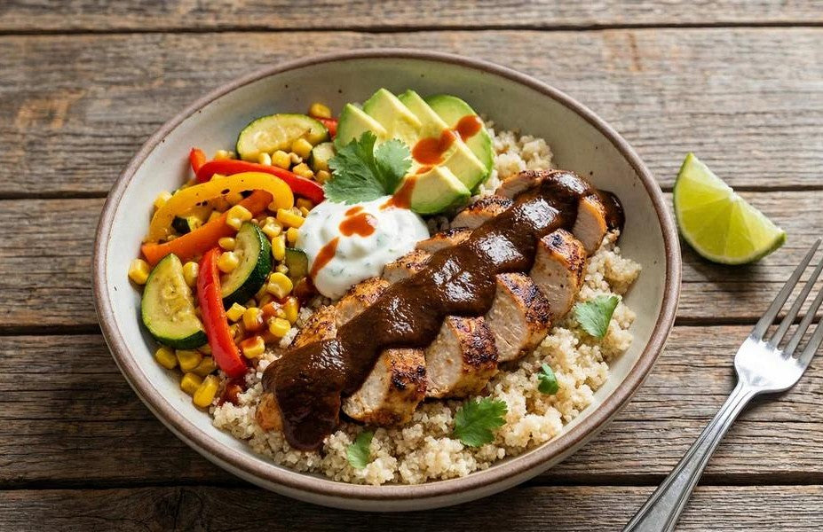 Mole Chicken Fonio Bowls