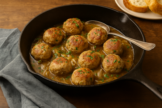Turkey Meatball Skillet with Savory Pan Sauce
