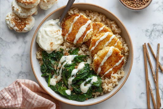 Savory Cottage Cheese Fritter Bowls