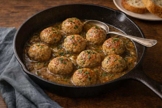 Turkey Meatball Skillet with Savory Pan Sauce