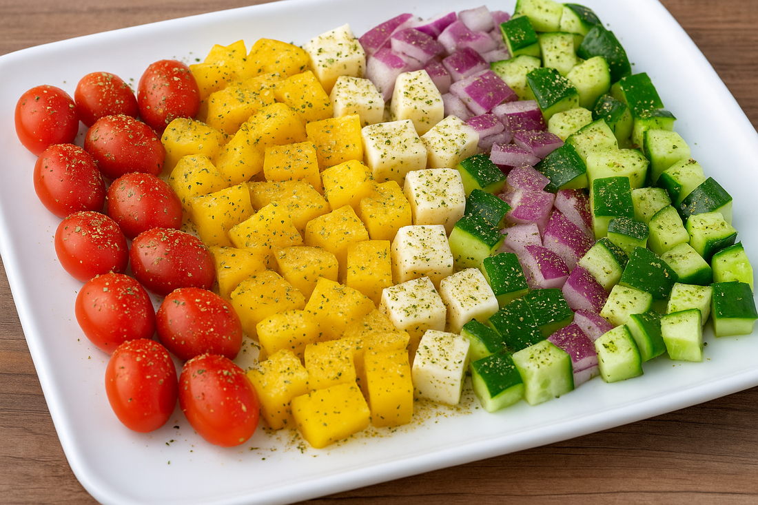 Checkerboard Salad with Italian Herb and Garlic Parmesan