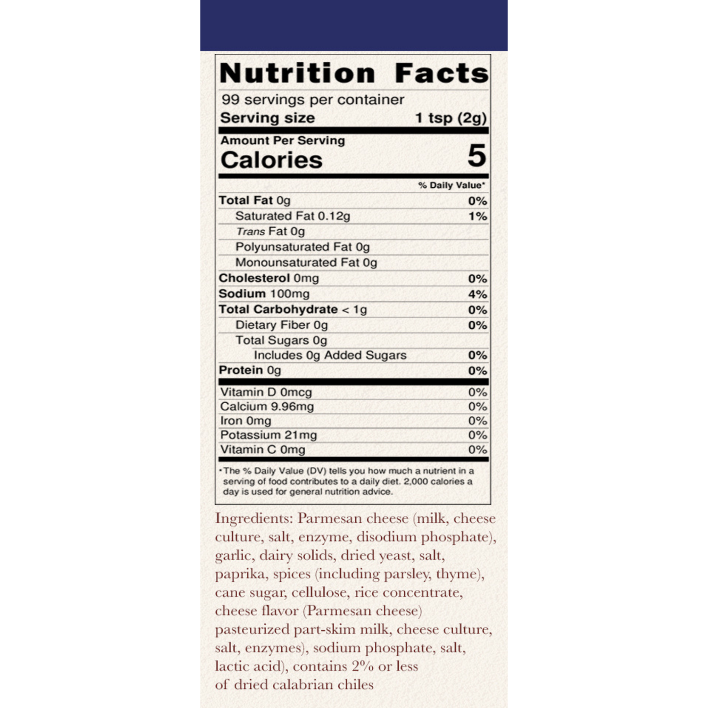 Calabrian Chile & Roasted Garlic Parmesan Seasoning Topper